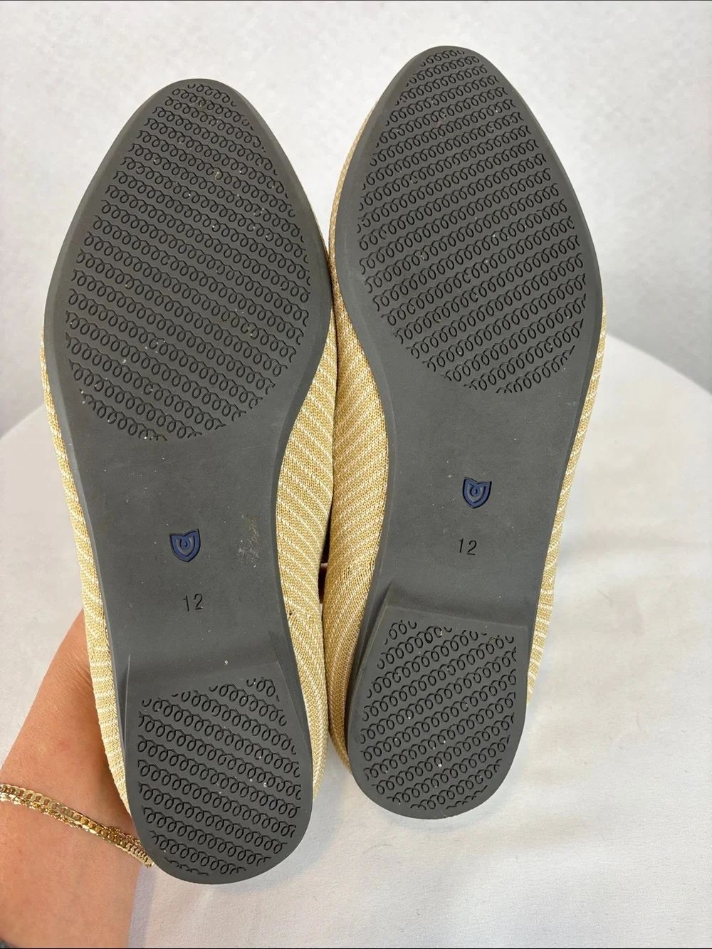 Rothy’s Beige sz 12 Pointed Toe Loafer Flats Slip On Shoes Women’s Comfort